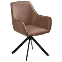Dining Chair Swivel MORNAS Faux Leather Brown