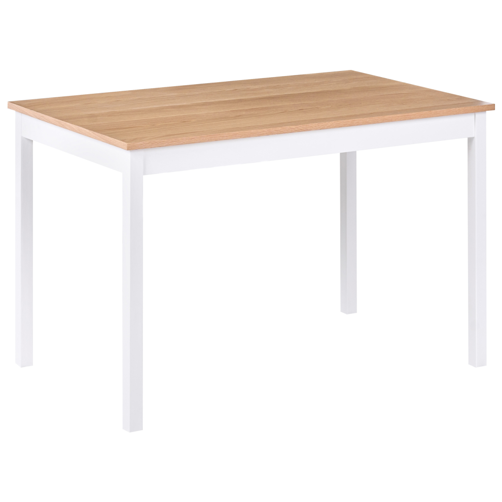 Photos - Dining Table Beliani  HOUSTON Light Oak 125 cm 75 cm White 85132 