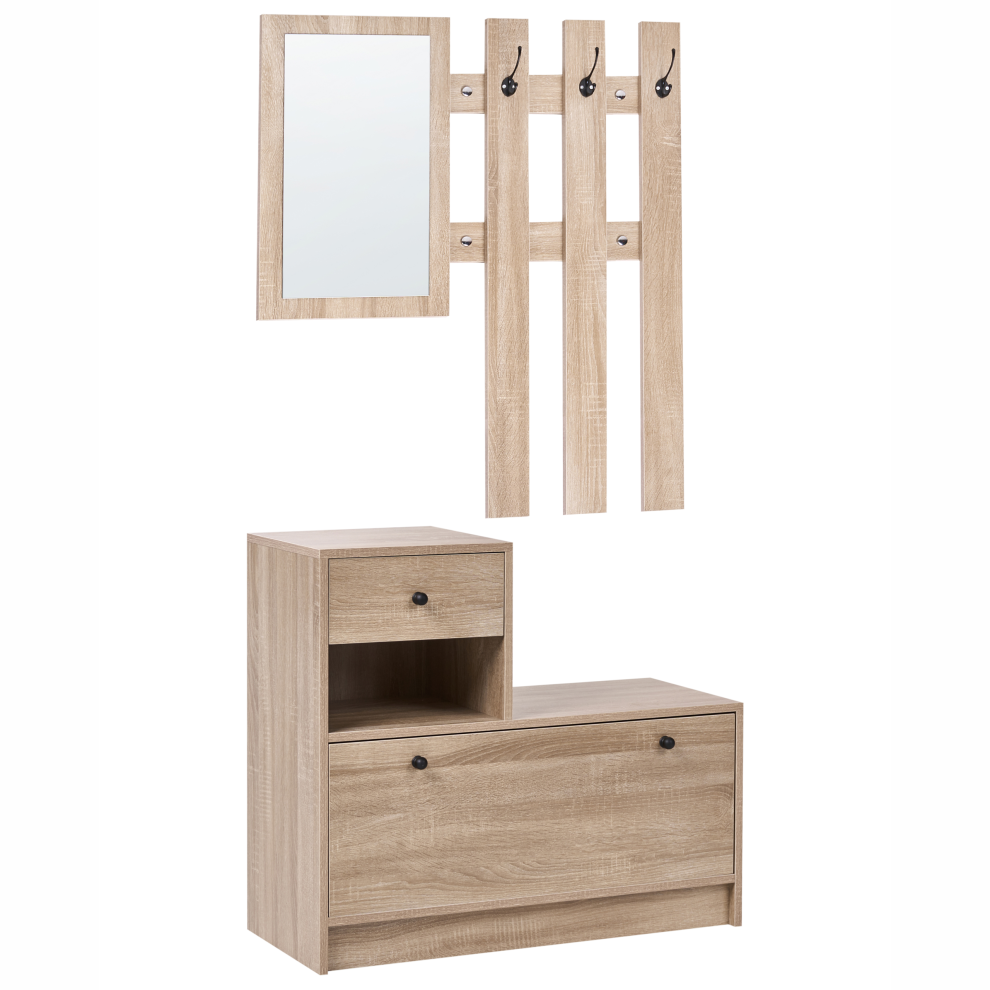 Beliani Hallway Set Cooma Light Brown