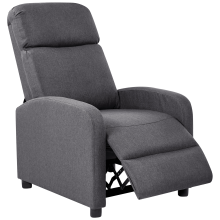 Recliner Chair EMINENCE Faux Linen Dark Grey