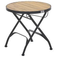 Garden Side Table Folding LASCARI 45 cm 45 cm Acacia Wood Light Brown