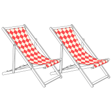 Set of 2 Sun Lounger Replacement Fabrics ANZIO/AVELLINO 113 x 44 cm Red