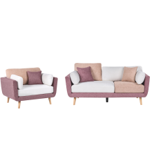 Living Room Set 4 Seater BOLGA Fabric Pink