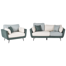 Living Room Set 4 Seater BOLGA Fabric Green