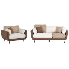 Living Room Set 4 Seater BOLGA Fabric Brown