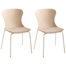 Set of 2 Dining Chairs PITSBURG Beige