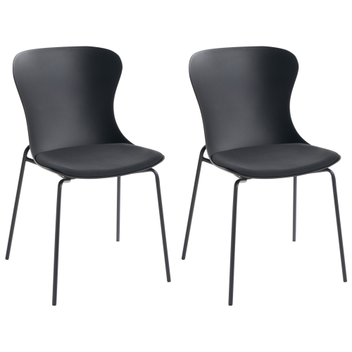 Beliani Set of 2 Dining Chairs PITSBURG Black