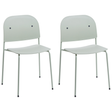 Set of 2 Dining Chairs WINDUST Metal Mint Green
