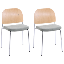 Set of 2 Dining Chairs ASHCROFT Metal Green/ Light Brown