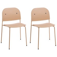 Set of 2 Dining Chairs WINDUST Metal Beige