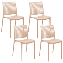 Set of 4 Garden Chairs ILLUMANI Beige
