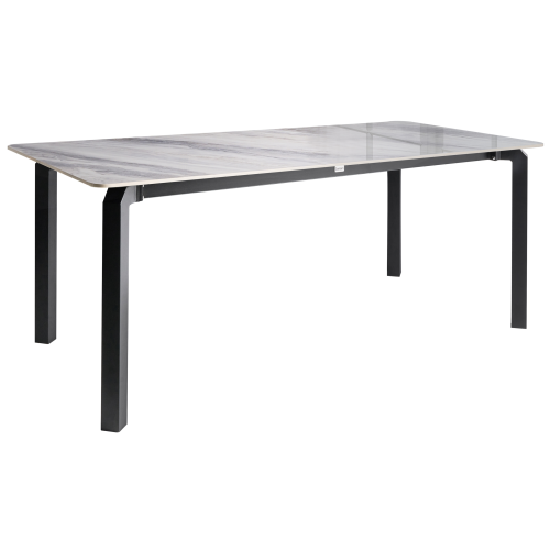 Beliani Garden Dining Table FELETTO 180 cm 90 cm Stone Grey Marble