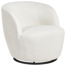 Swivel Armchair KUOLPA Chenille Off-White