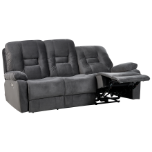 Electric Recliner Sofa 3 Seater BERGEN Velvet Dark Grey