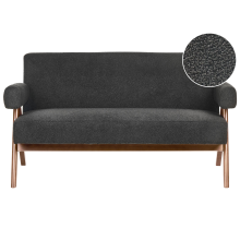 Sofa 2 Seater TAMRE Boucle Black/ Dark Brown