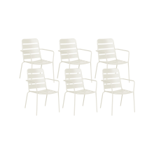 Set of 6 Garden Chairs TERENZO Metal Light Beige