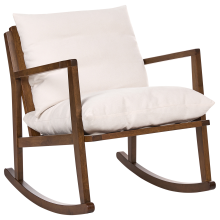 Rocking Chair KJEVIK Wood Brown/ Light Beige