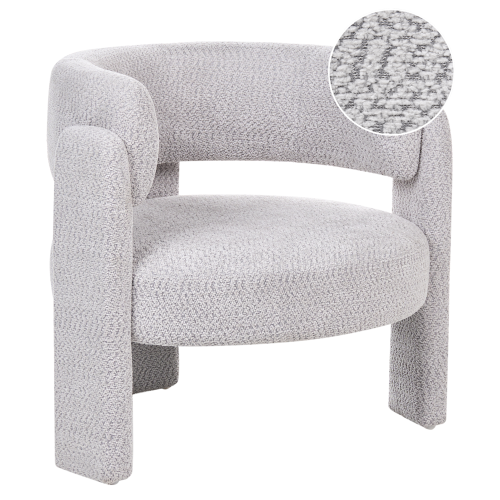 Beliani Armchair BUREA Chenille Light Grey