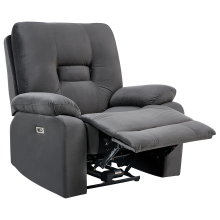 Electric Recliner Chair BERGEN Velvet Dark Grey