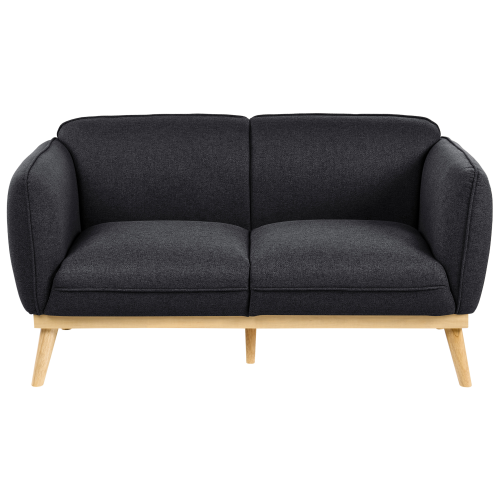 Beliani Sofa 2 Seater LJUNG Fabric Black