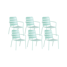 Set of 6 Garden Chairs TERENZO Metal Mint Green