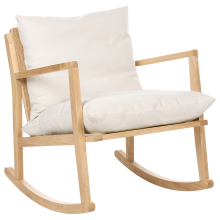 Rocking Chair KJEVIK Wood Light Brown/ Light Beige