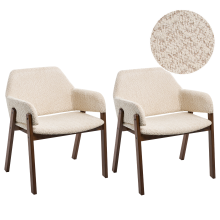 Set of 2 Dining Chairs ALBION Boucle Light Beige