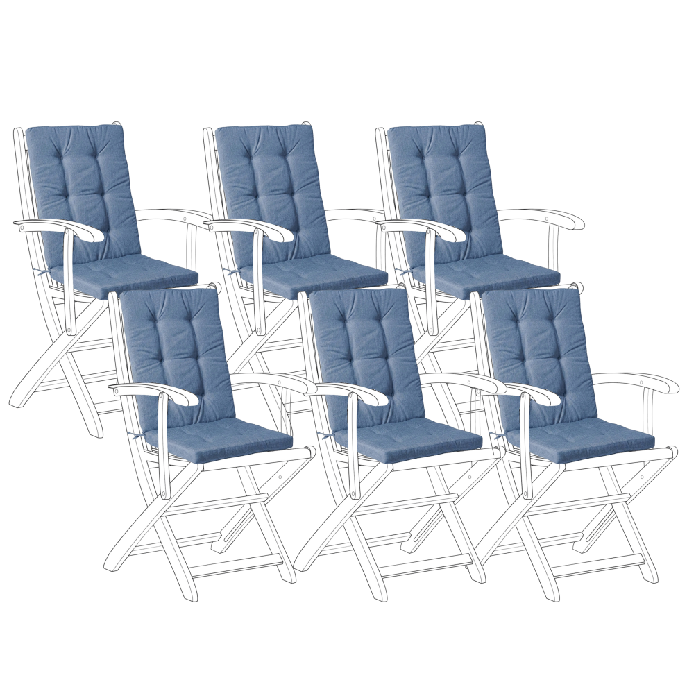 Photos - Sofa Beliani Set of 6 Back/Seat Cushions JAVA/AMANTEA PREMIUM 50 x 71 cm Blue 