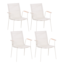 Set of 4 Garden Chairs CARAVINO Metal Light Beige