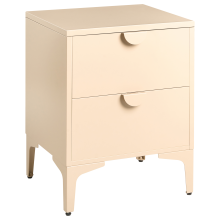 2 Drawer Bedside Table ARDURA Metal Beige