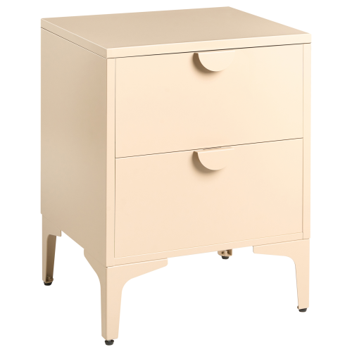 Beliani 2 Drawer Bedside Table ARDURA Metal Beige
