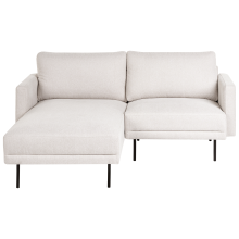 Corner Sofa 2 Seater BREDA Fabric Light Beige Right Hand