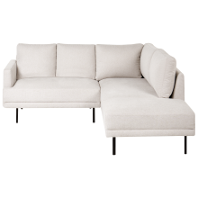 Corner Sofa 4 Seater BREDA Fabric Light Beige Left Hand