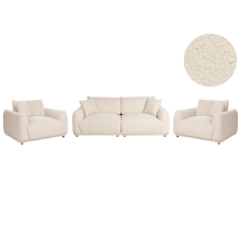 Living Room Set 5 Seater JUBEK Boucle Off-White