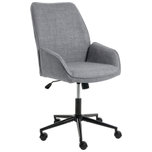 Office Chair CASTILE Faux Linen Dark Grey