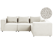 Modular Corner Sofa 4 Seater AXEBO Boucle Off-White Left Hand