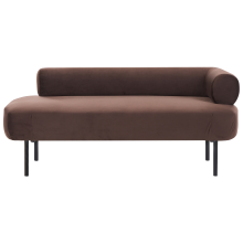 Right-Hand Chaise Longue MIRMANDE Velvet Dark Brown