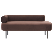 Left-Hand Chaise Longue MIRMANDE Velvet Dark Brown