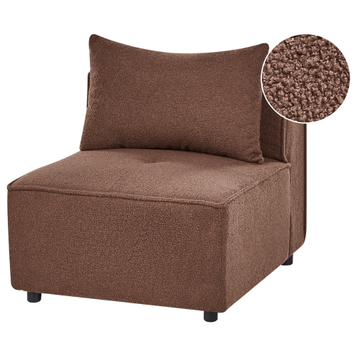 Beliani 1-Seat Section AXEBO Boucle Brown