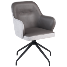 Dining Chair Swivel STOWE Fabric Grey