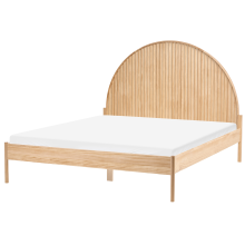 Bed Pine Wood MASCORTEL 160 x 200 cm (EU King Size) Light Brown