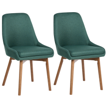 Set of 2 Dining Chairs MELFORT Dark Green