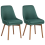 Beliani Set of 2 Dining Chairs MELFORT Dark Green 1