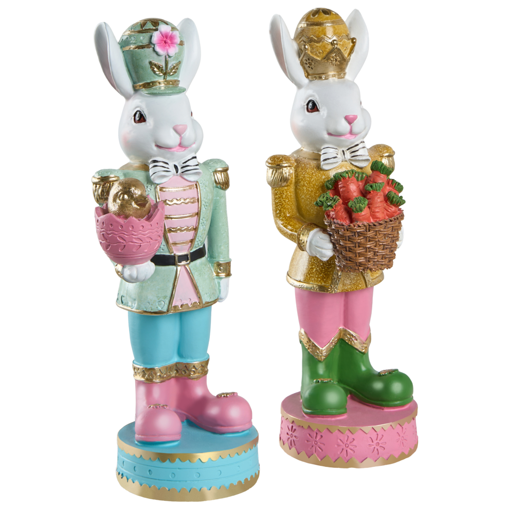Photos - Garden & Outdoor Decoration Beliani Set of 2 Figurines Rabbit SNAVE Multicolour 