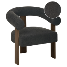 Armchair ILBRO Boucle Black/ Dark Brown