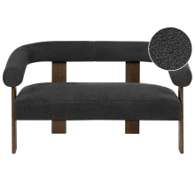 Sofa 2 Seater ILBRO Boucle Black/ Dark Brown