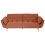 Beliani Sofa Bed 3 Seater ASBY Fabric Orange 1