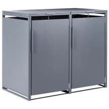 Double Wheelie Bin Store 480 L PIACENZA Metal Dark Grey