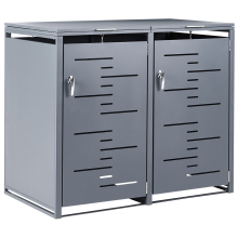 Double Wheelie Bin Store 480 L PERISSA Metal Dark Grey