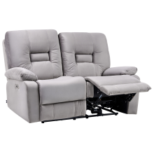 Electric Recliner Sofa 2 Seater BERGEN Velvet Grey